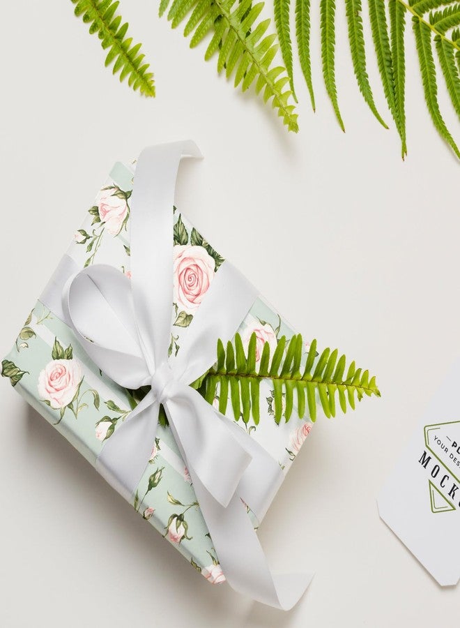 وولاين ورق تغليف هدايا من والين، ١٢ ورقة، بنقوش زهور مائية باللونين الوردي والأخضر، مطوي بشكل مسطح، ورق فني ربيعي، مثالي للأعمال اليدوية وتزيين الحفلات ومستلزمات التغليف. - Image 5